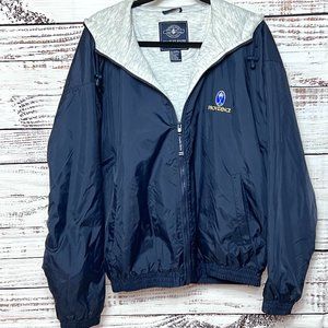 Men's Charles River Apparel hooded & fully lined windbreaker blue color size L